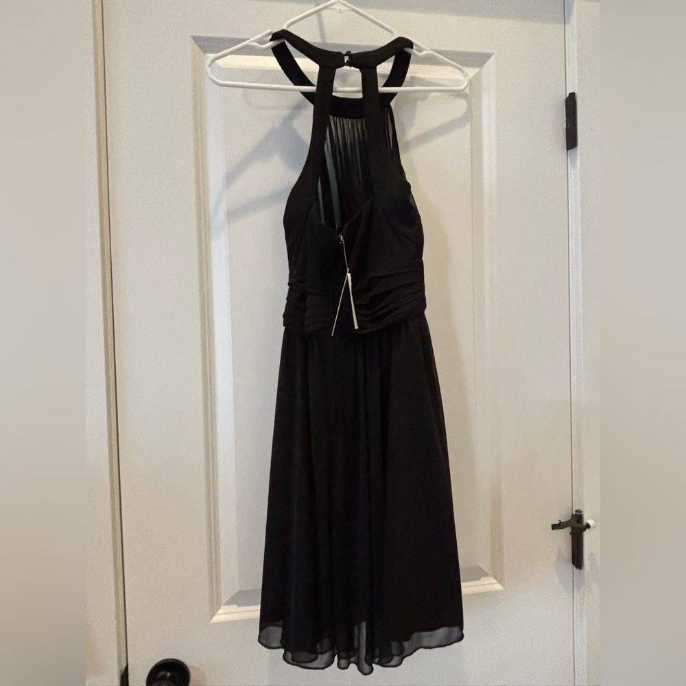 Speechless Black Halter Pleated Cocktail Dress with Embellished Neckline - Picture 4 of 7